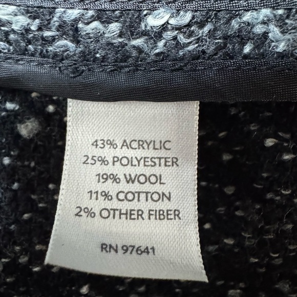 J Jill Women's Gray Black Wool Blend Coat One Button Draped longline Coatigan S - Picture 9 of 11